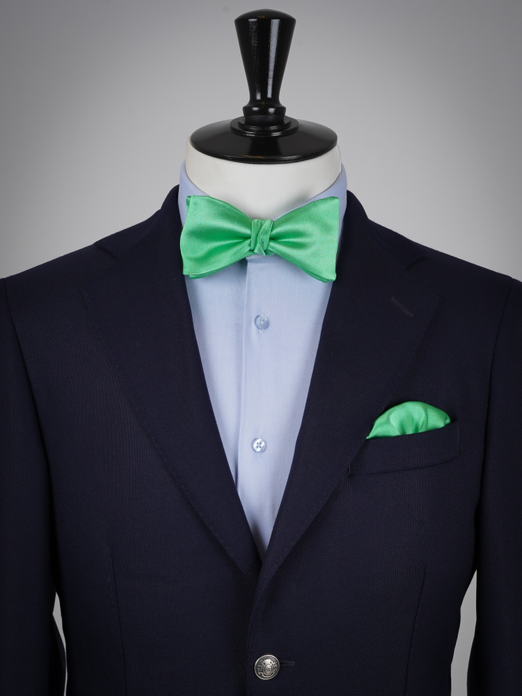 Selbstbinder Hellgrüne Fliege & Einstecktuch