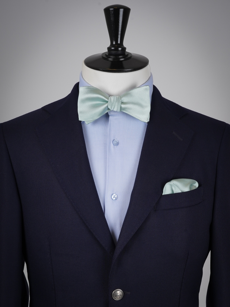 Selbstbinder Mintgrüne Fliege & Einstecktuch