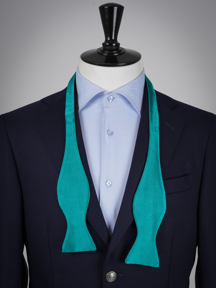 Selbstbinder Petrolfarbene Fliege & Einstecktuch