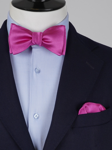 Selbstbinder Rosenlila Fliege & Einstecktuch