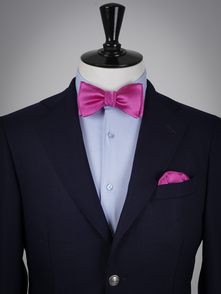 Selbstbinder Rosenlila Fliege & Einstecktuch