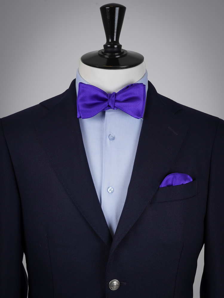 Selbstbinder Indigoblaue Fliege & Einstecktuch