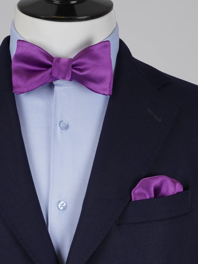 Selbstbinder Lila Fliege & Einstecktuch