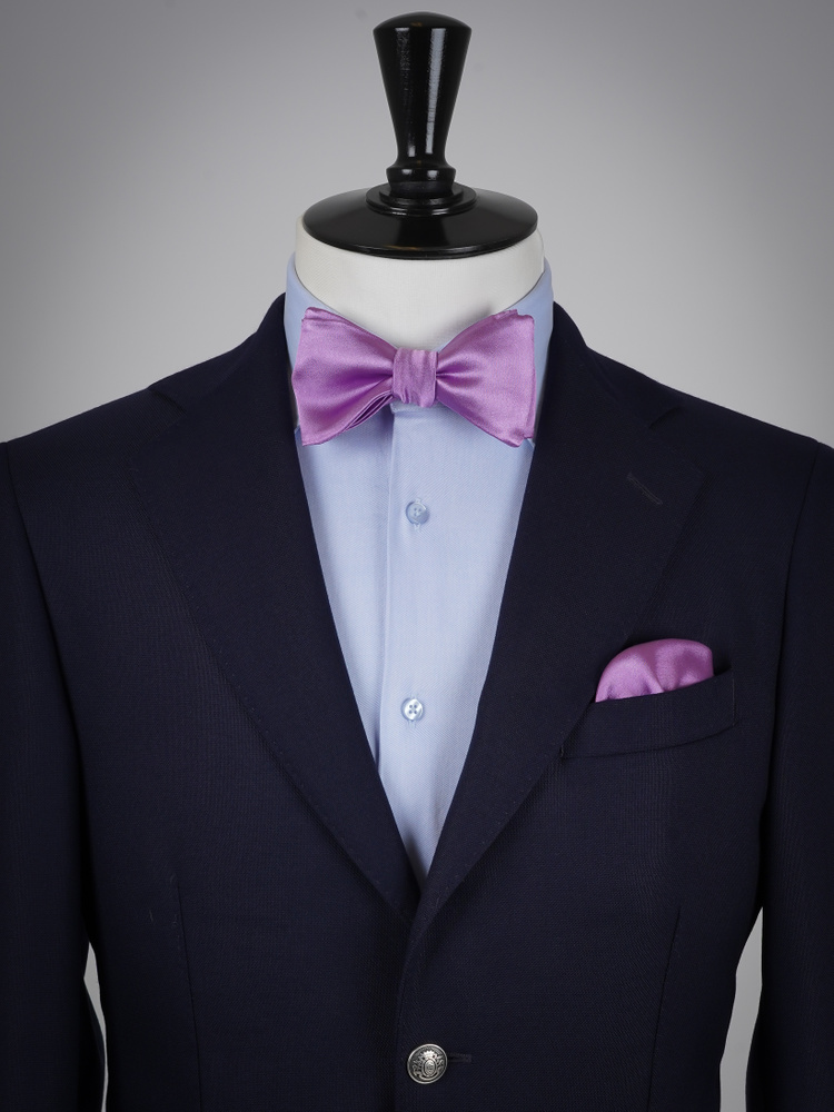 Selbstbinder Helllila Fliege & Einstecktuch