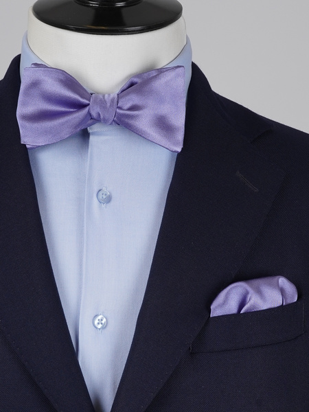 Selbstbinder Lavendellila Fliege & Einstecktuch