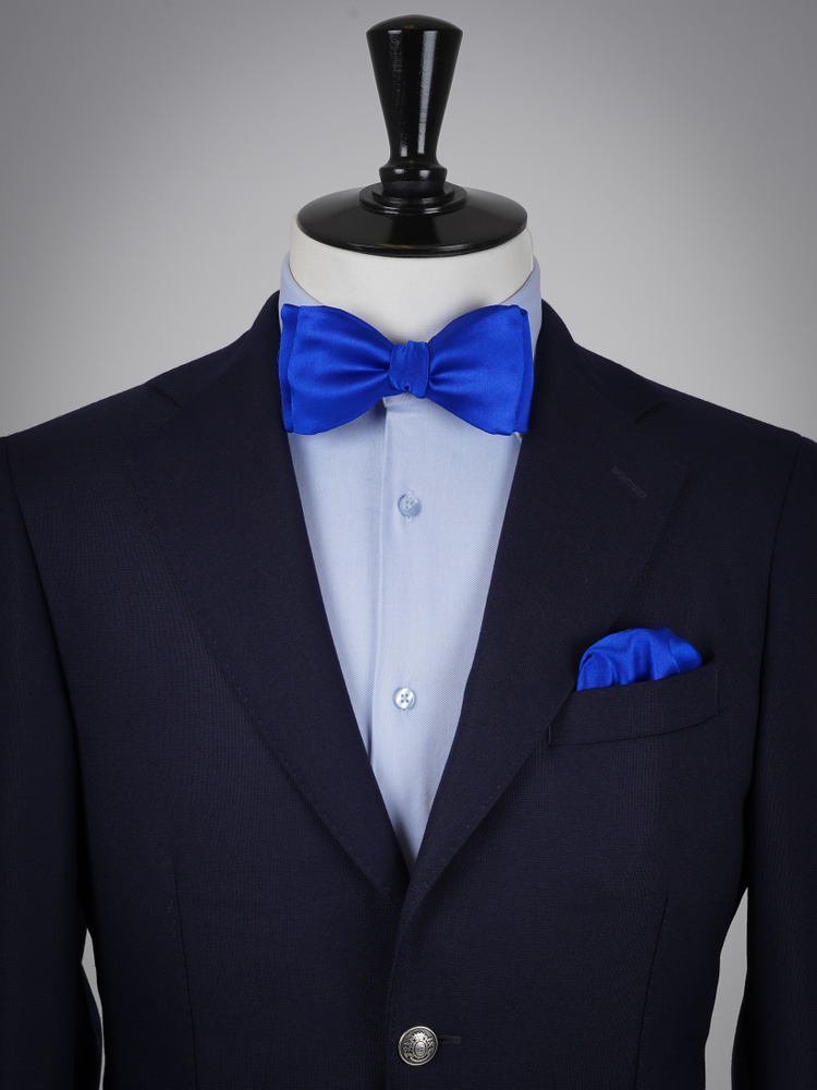 Selbstbinder Blaue Fliege & Einstecktuch