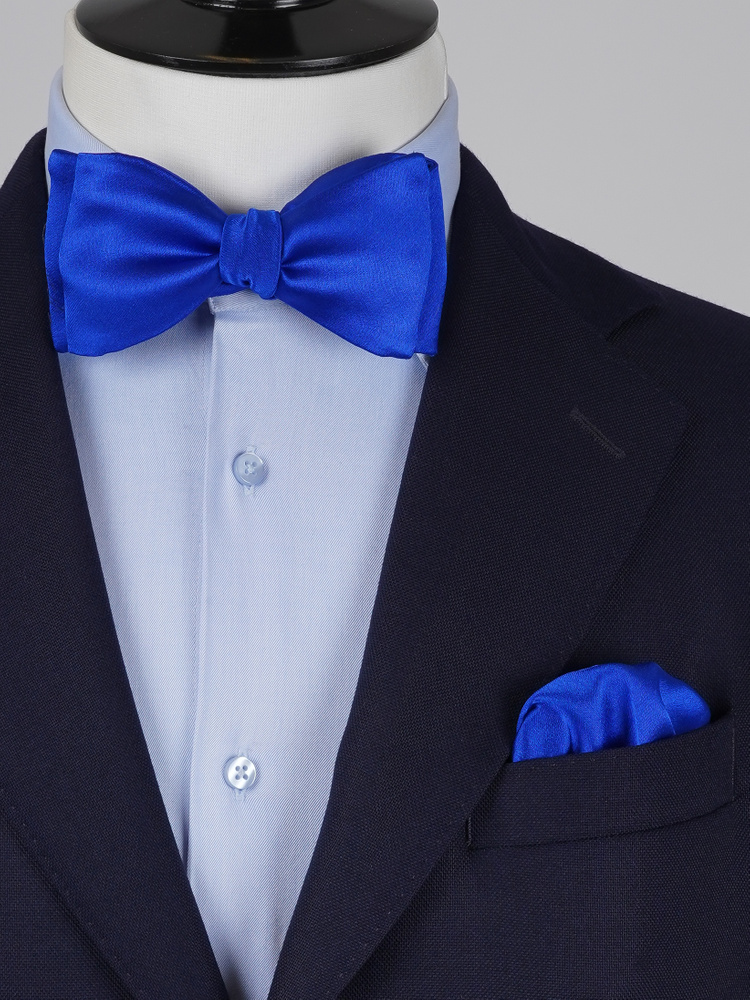 Selbstbinder Blaue Fliege & Einstecktuch