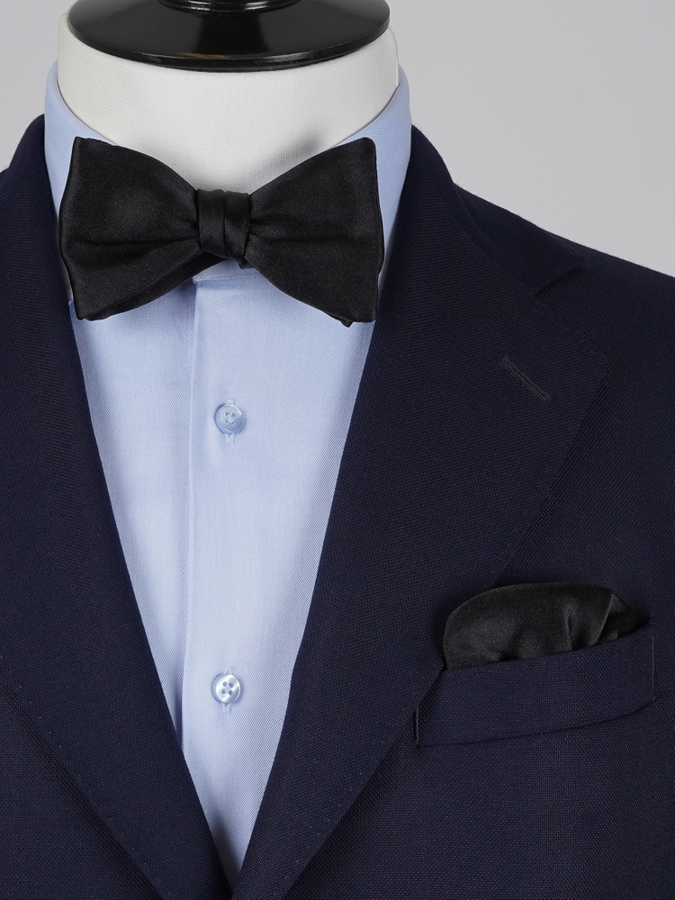 Selbstbinder Schwarze Fliege & Einstecktuch