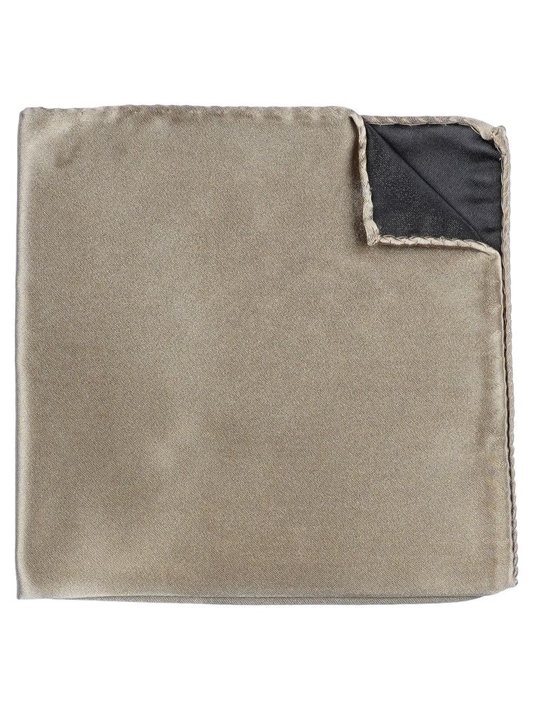 Selbstbinder Warmbeige Fliege & Einstecktuch