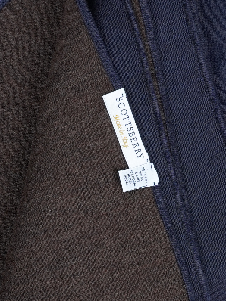 Dunkelblauer & brauner Wollschal Neive