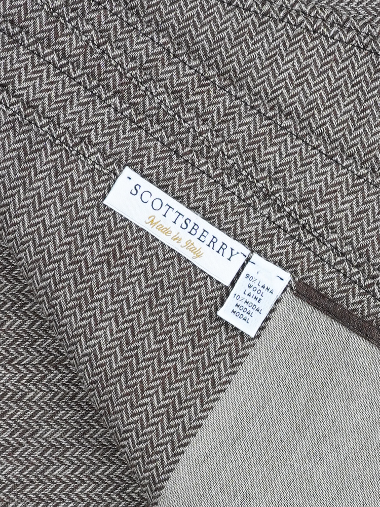 Barna gyapjúsál halszálka mintával Erice