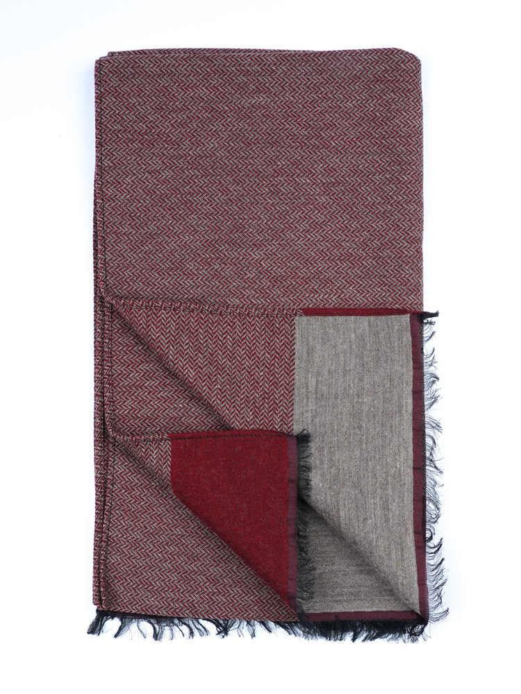 Bordó gyapjúsál halszálka mintával Erice