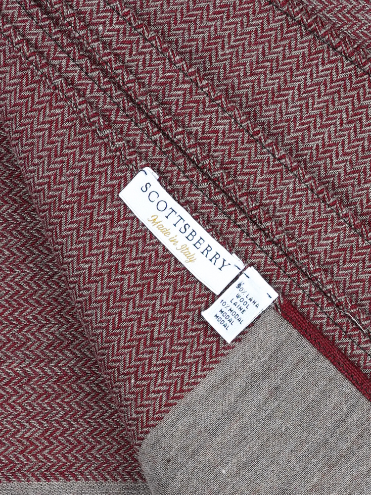 Bordó gyapjúsál halszálka mintával Erice