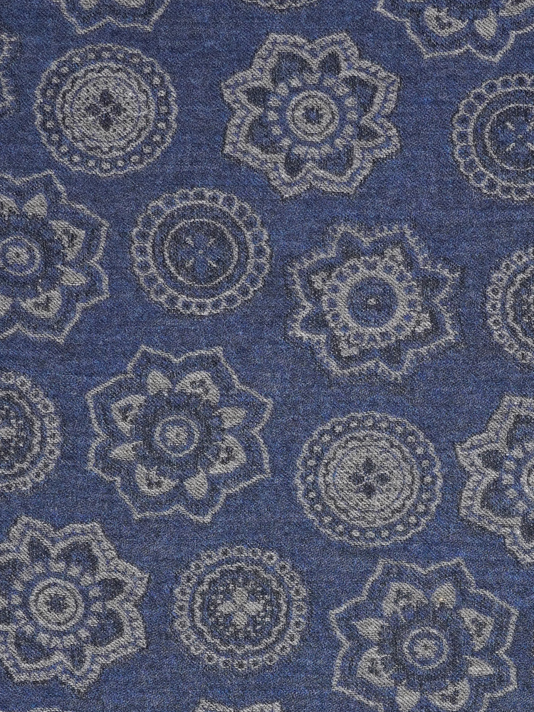 Kék gyapjúsál paisley mintával Trapani