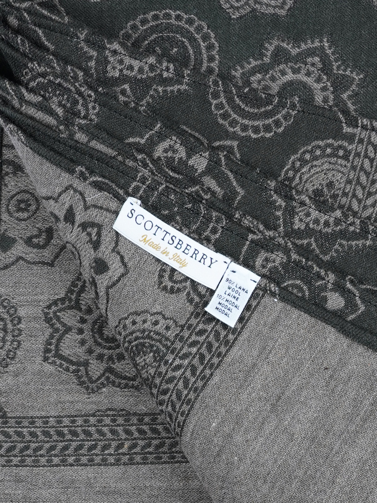 Zöld gyapjúsál paisley mintával Trapani