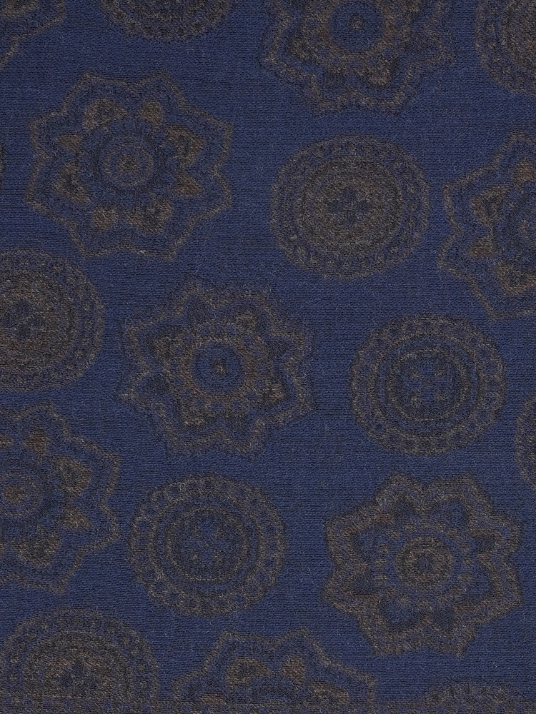 Sötétkék gyapjúsál paisley mintával Trapani