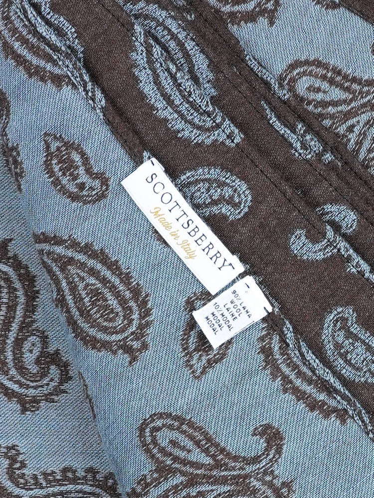 Barna gyapjúsál paisley mintával Trapani