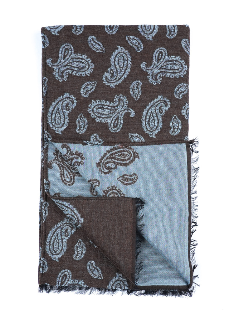 Barna gyapjúsál paisley mintával Trapani