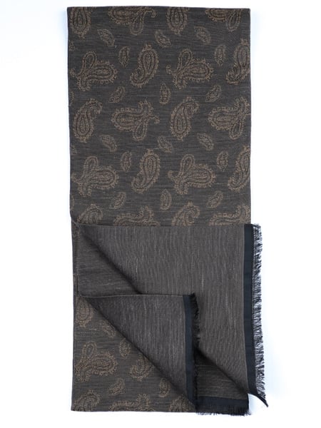 Ruskea koristehuivi puuvillasta ja silkistä Mincio