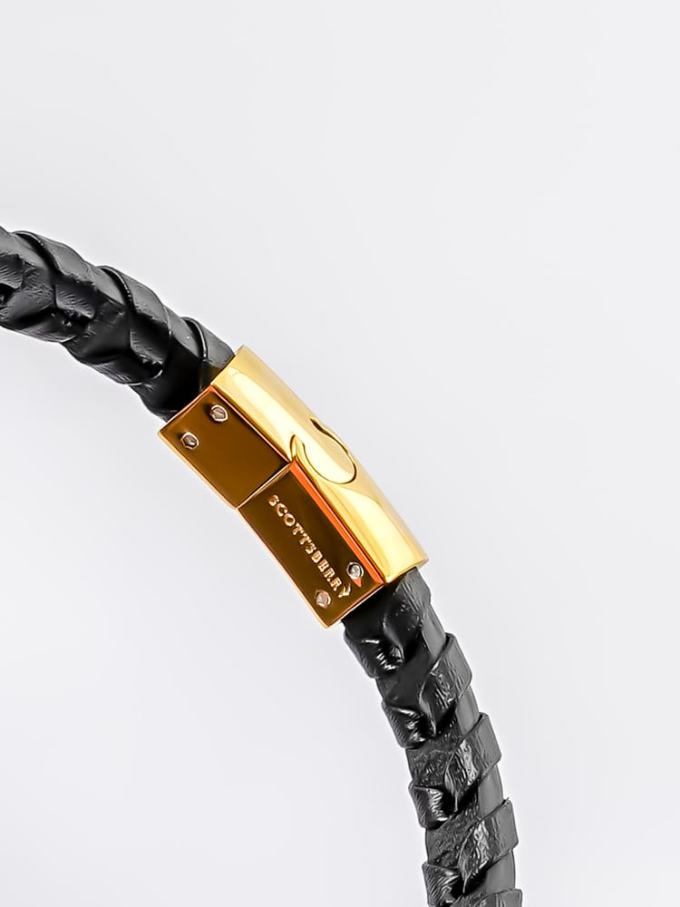 Sort Læderarmbånd Charles