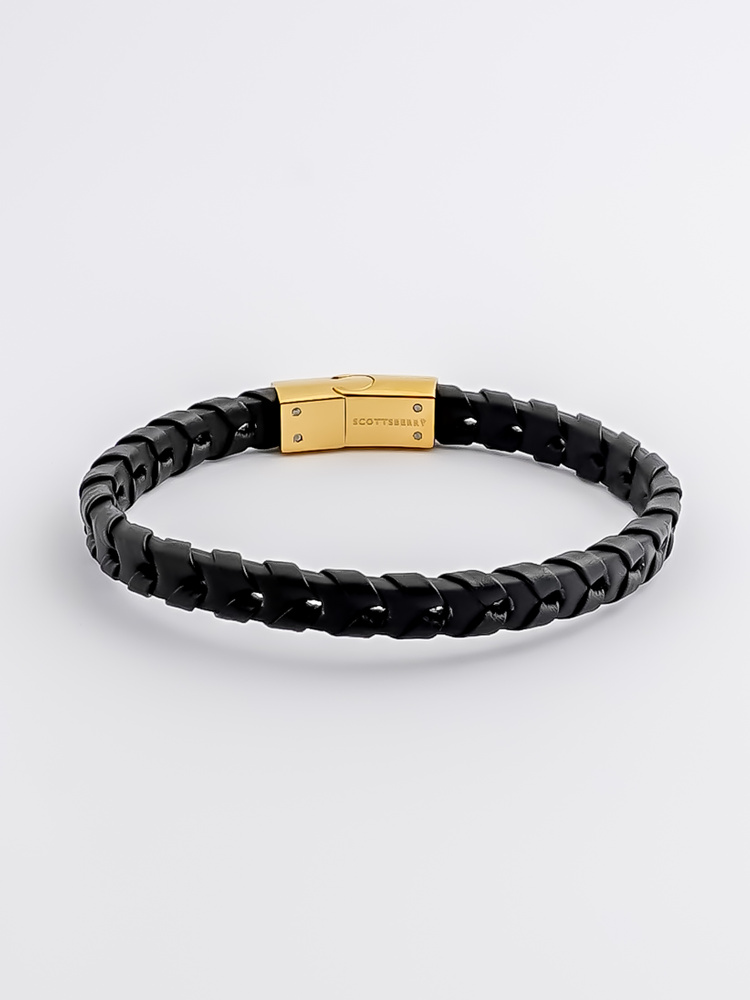 Sort Læderarmbånd Charles