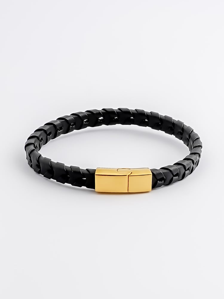 Sort Læderarmbånd Charles