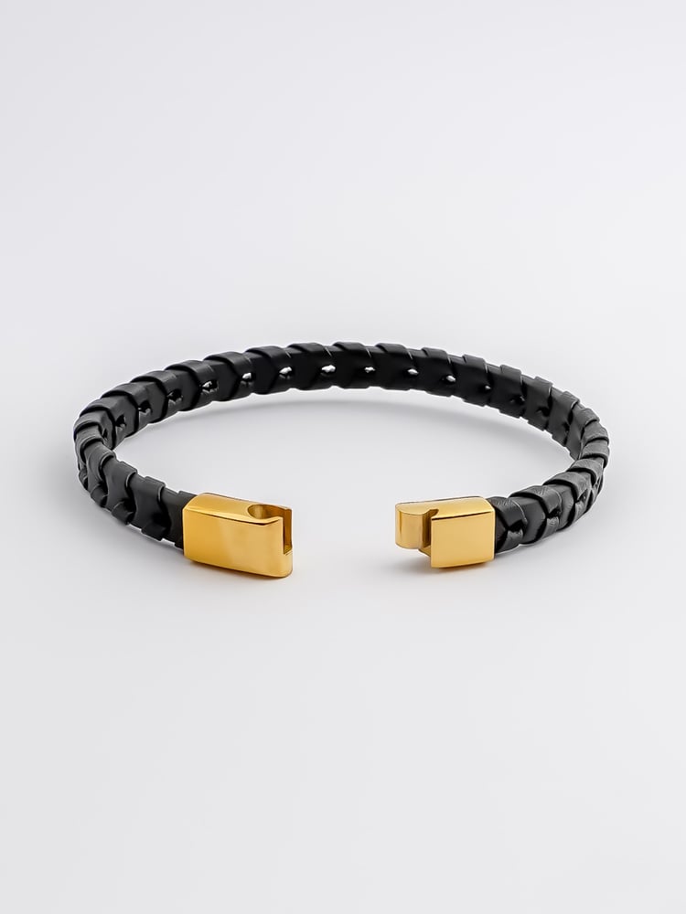 Sort Læderarmbånd Charles