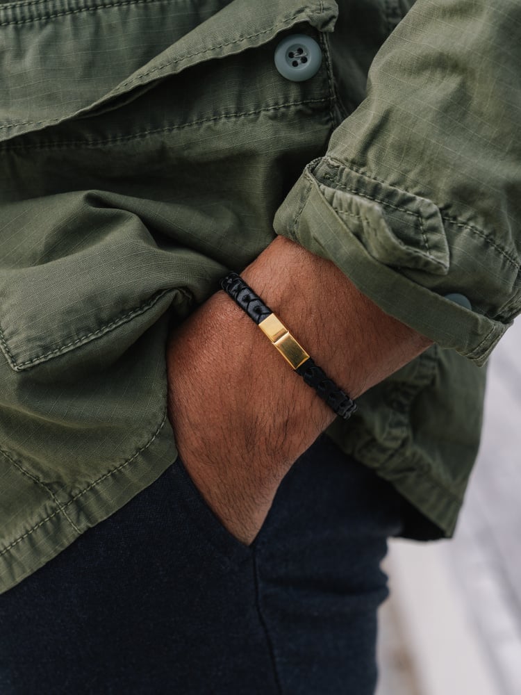 Sort Læderarmbånd Charles